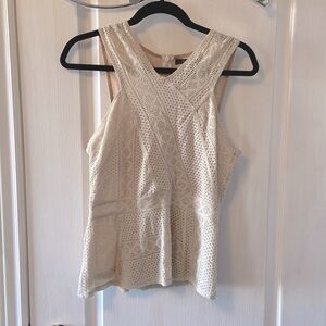 BCBG lace péplum tank size Medium